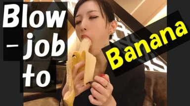 Video thumbnails for 'BLOWJOB TO BANANA to put the condom on! Japanese amateur handjob.' depicting banana