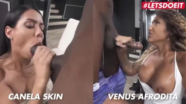 Video thumbnails for Watch Canela Skin Vs Venus Afrodita  - Rough Latina BBC Anal And Deepthroat! Who Does Is Better depicting anal, whore competition, rough, latina, deepthroat