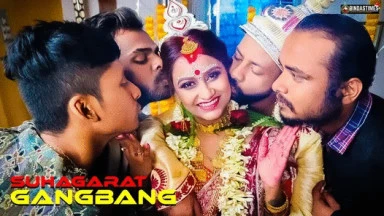 Video thumbnails for 'GangBang Suhagarat - Besi Indian Wife Very 1st Suhagarat with Four Husband ( Full Movie )' depicting indian